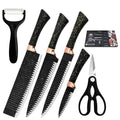 Steel Blade Knife Set With Cutting Board- 6pcs