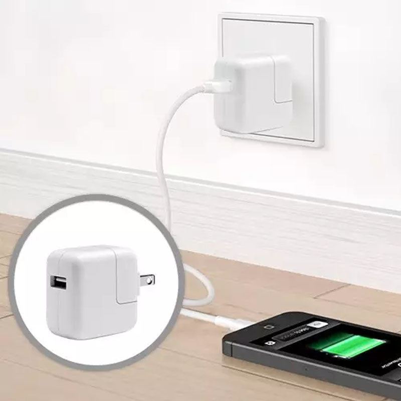 Apple iPad 12W USB Power Adapter Charger with USB-A to Lightening Cablet